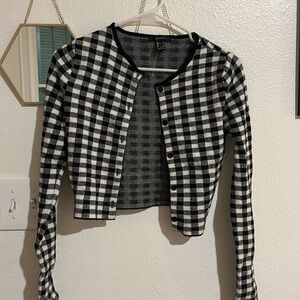 Checkered cardigan